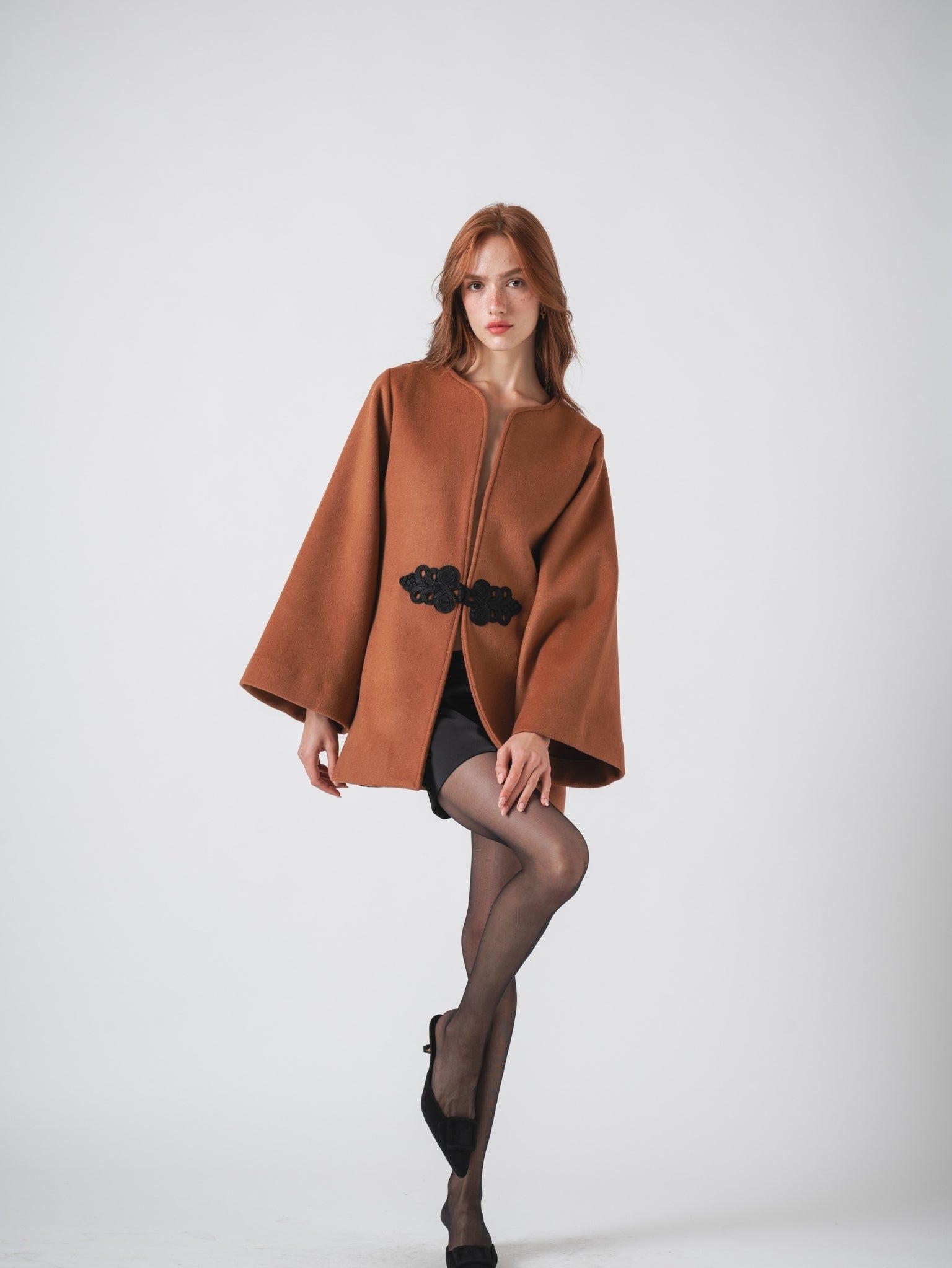 LOTUS SHORT COAT - BRICK WOOL