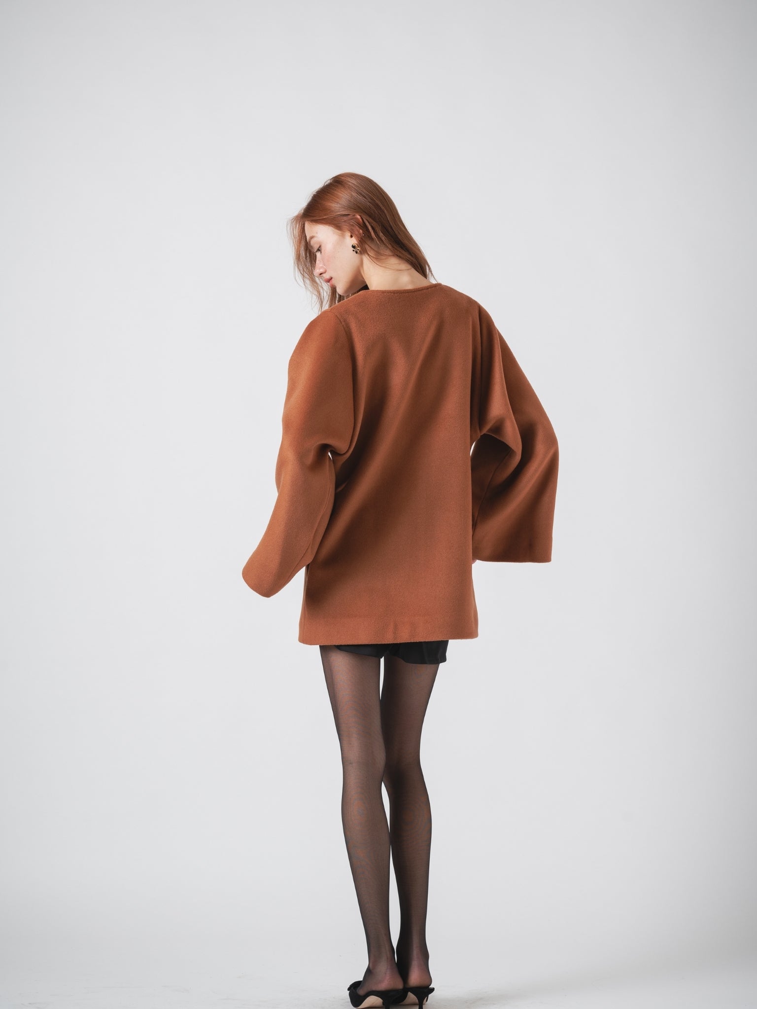 LOTUS SHORT COAT - BRICK WOOL