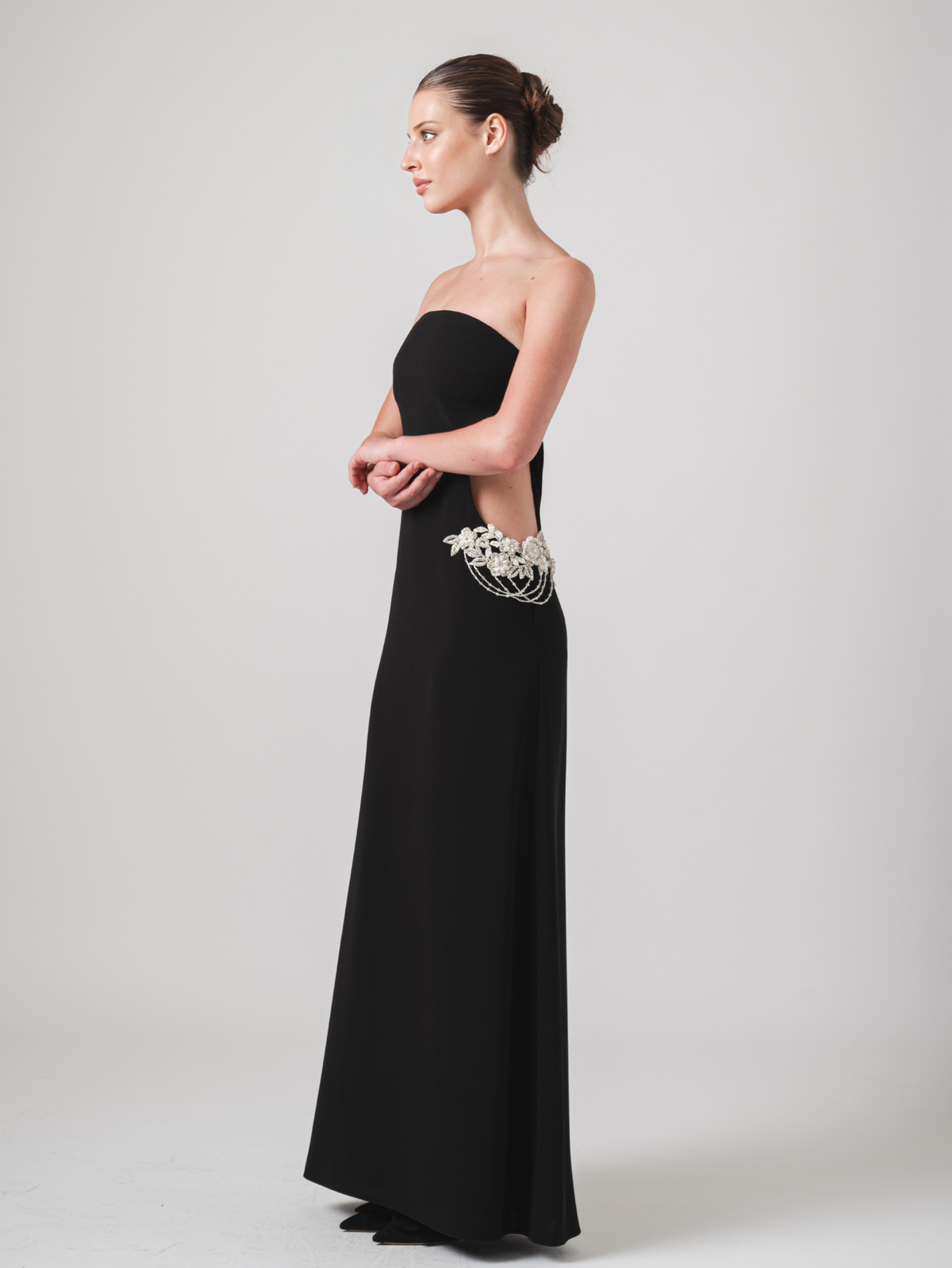 ISLA MAXI DRESS - EMBELLISHED BLACK