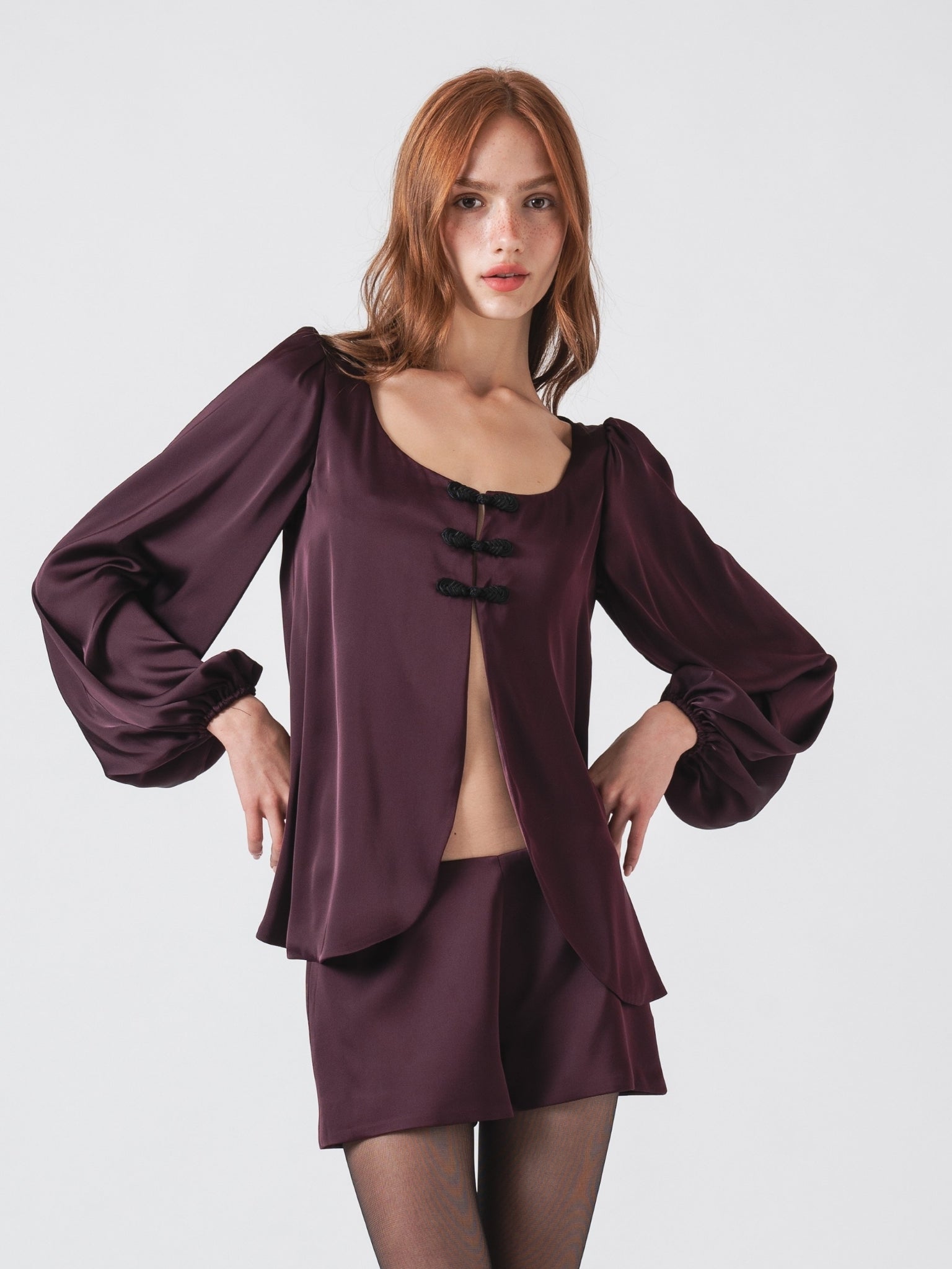 LOTUS TOP - AUBERGINE