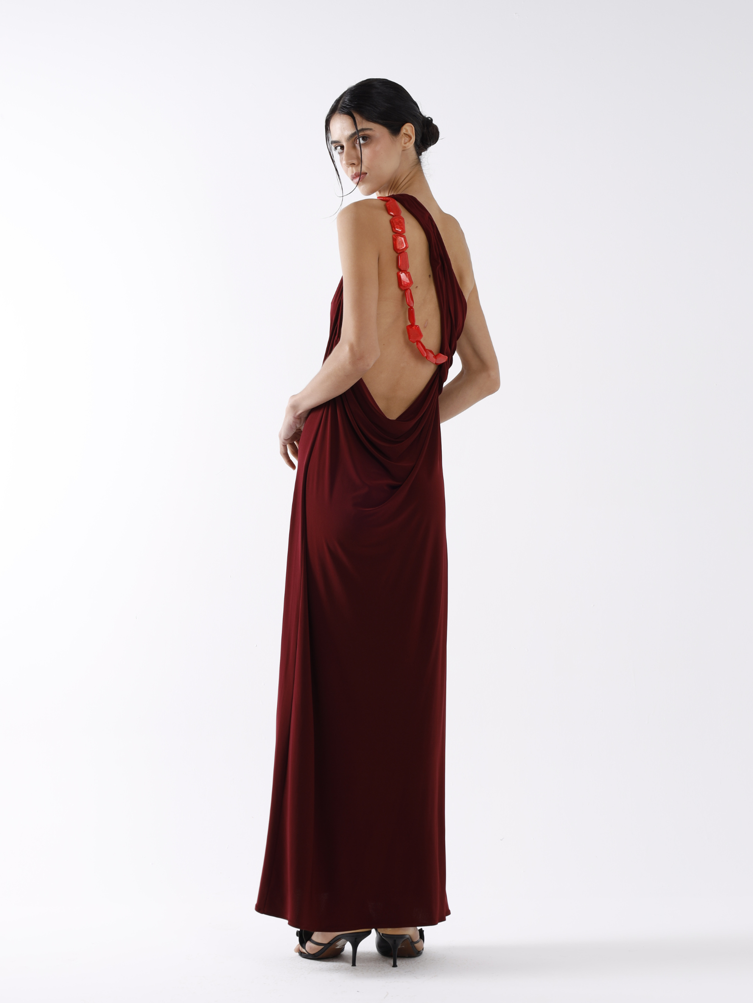 LADYBUG MAXI DRESS - WINE RED