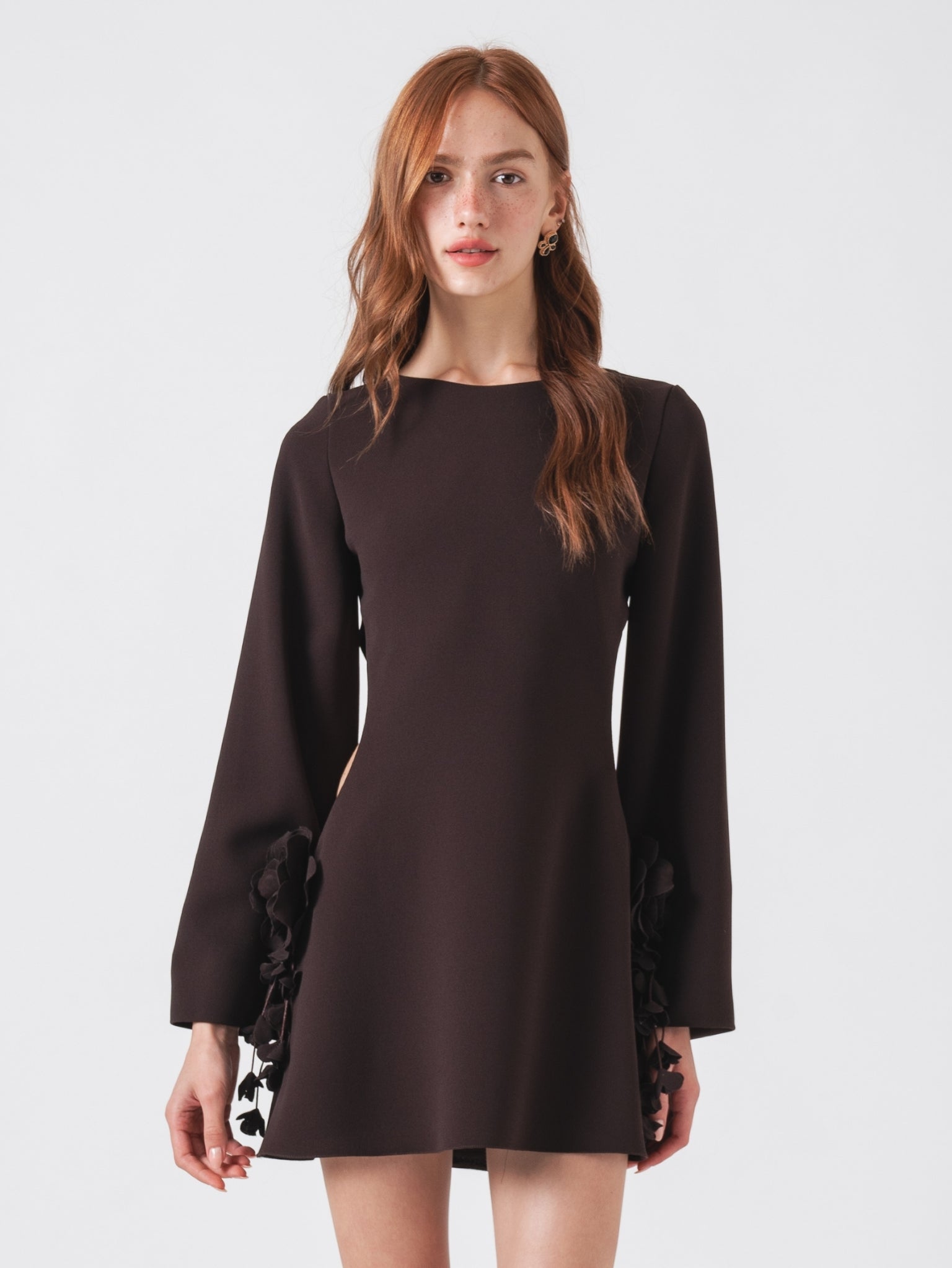 DAHLIA MINI DRESS - BROWN