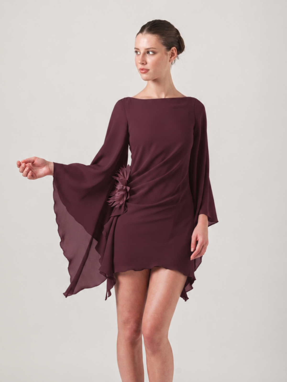 LEONIE MINI DRESS - PLUM