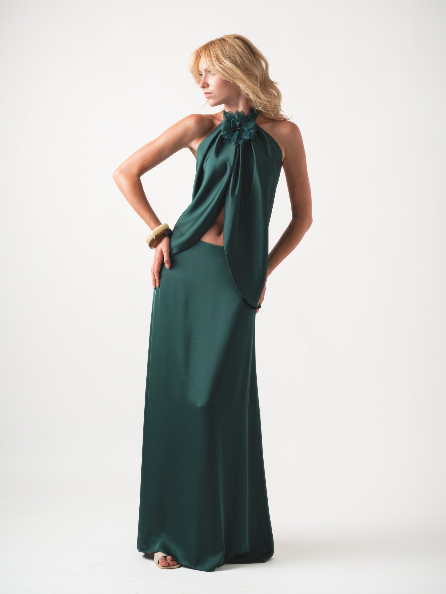 LILY TOP - BOTTLE GREEN