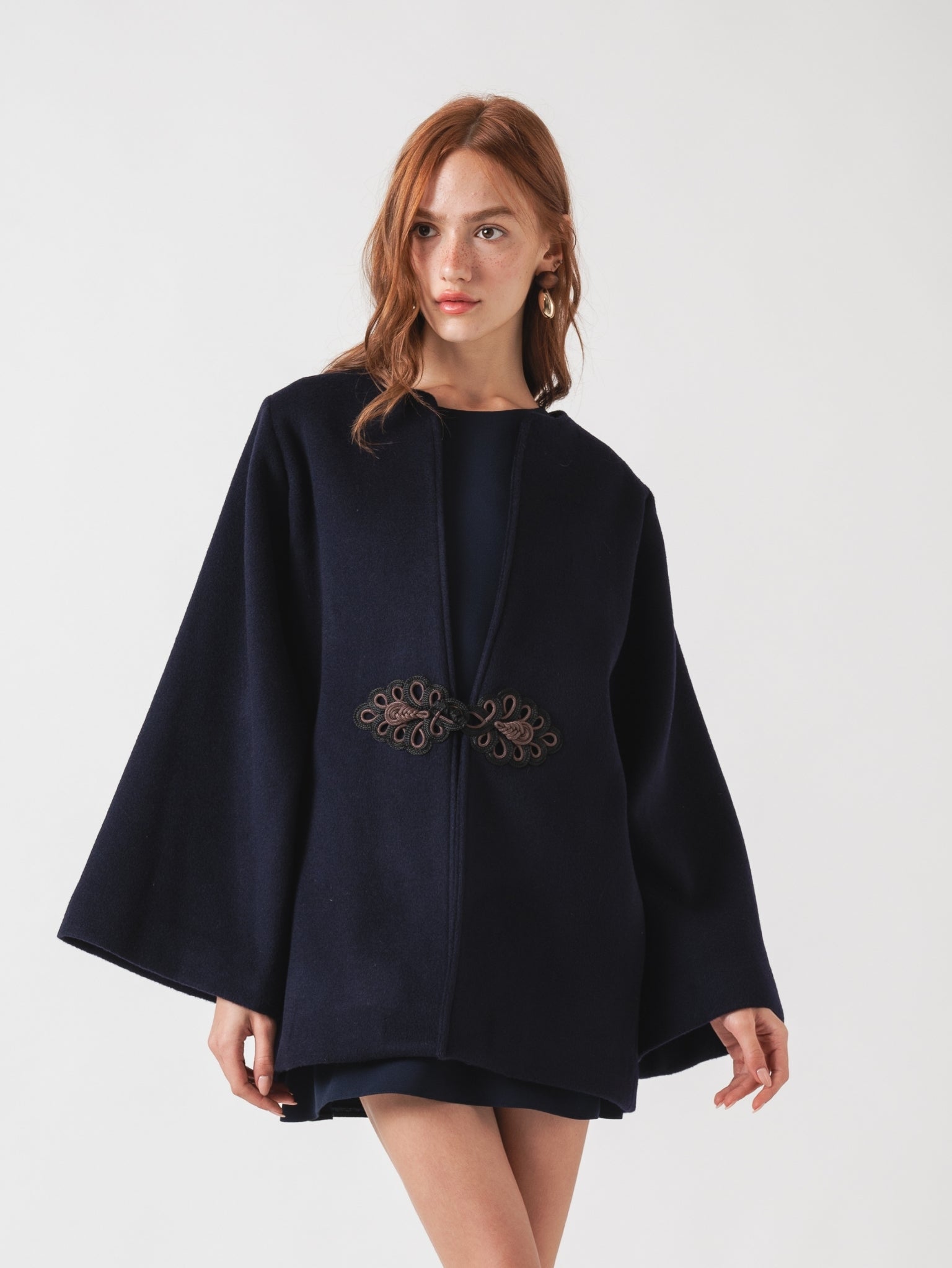 LOTUS SHORT COAT - NAVY WOOL