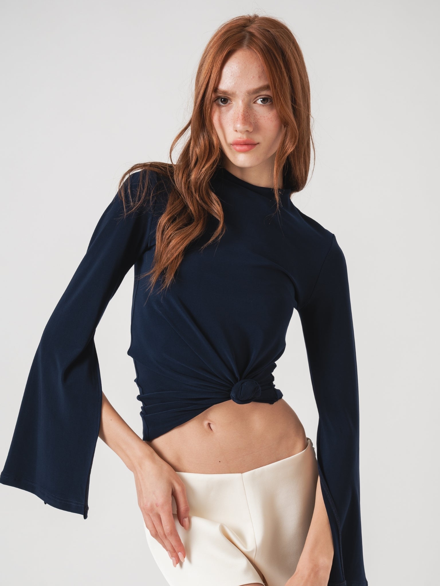 TIDE LONG SLEEVE TOP - NAVY