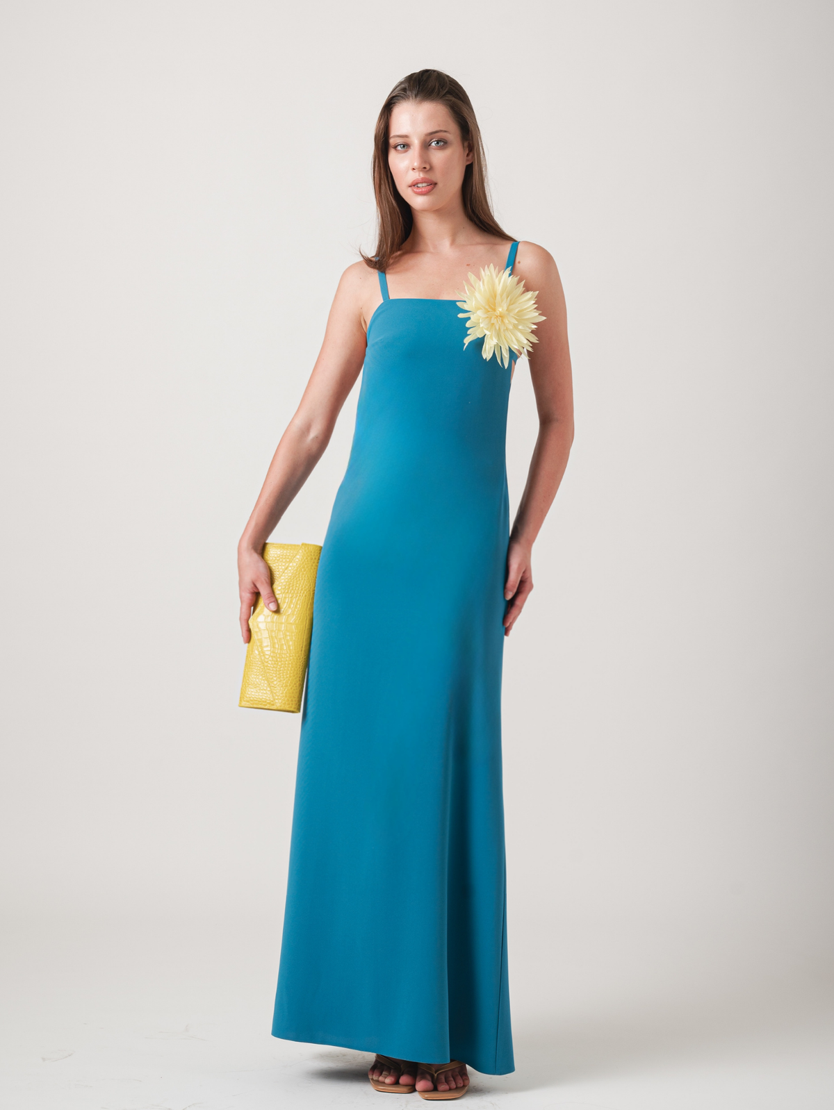 WILDFLOWER MAXI DRESS - TEAL & YELLOW