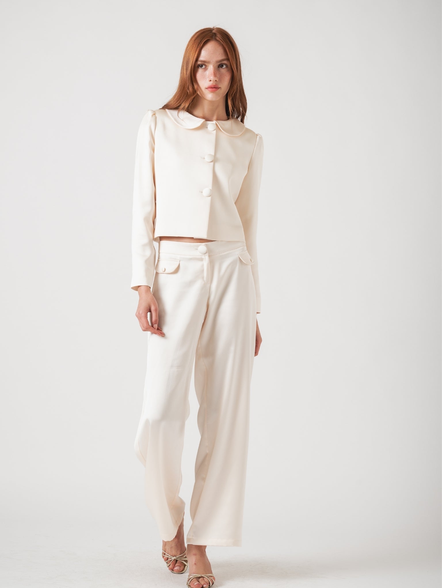 ÉLOISE SATIN JACKET - CREAM