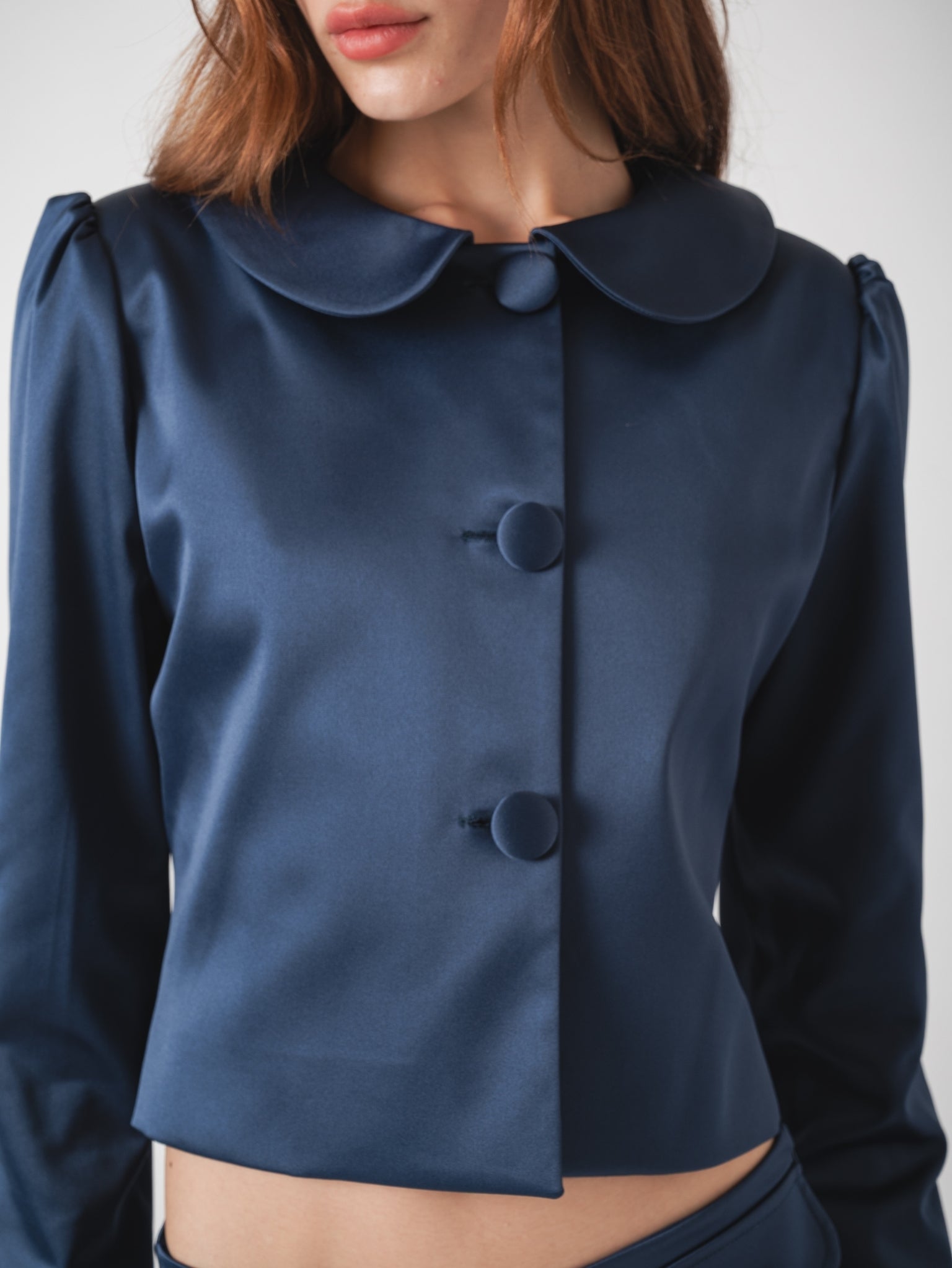 ÉLOISE SATIN JACKET - NAVY