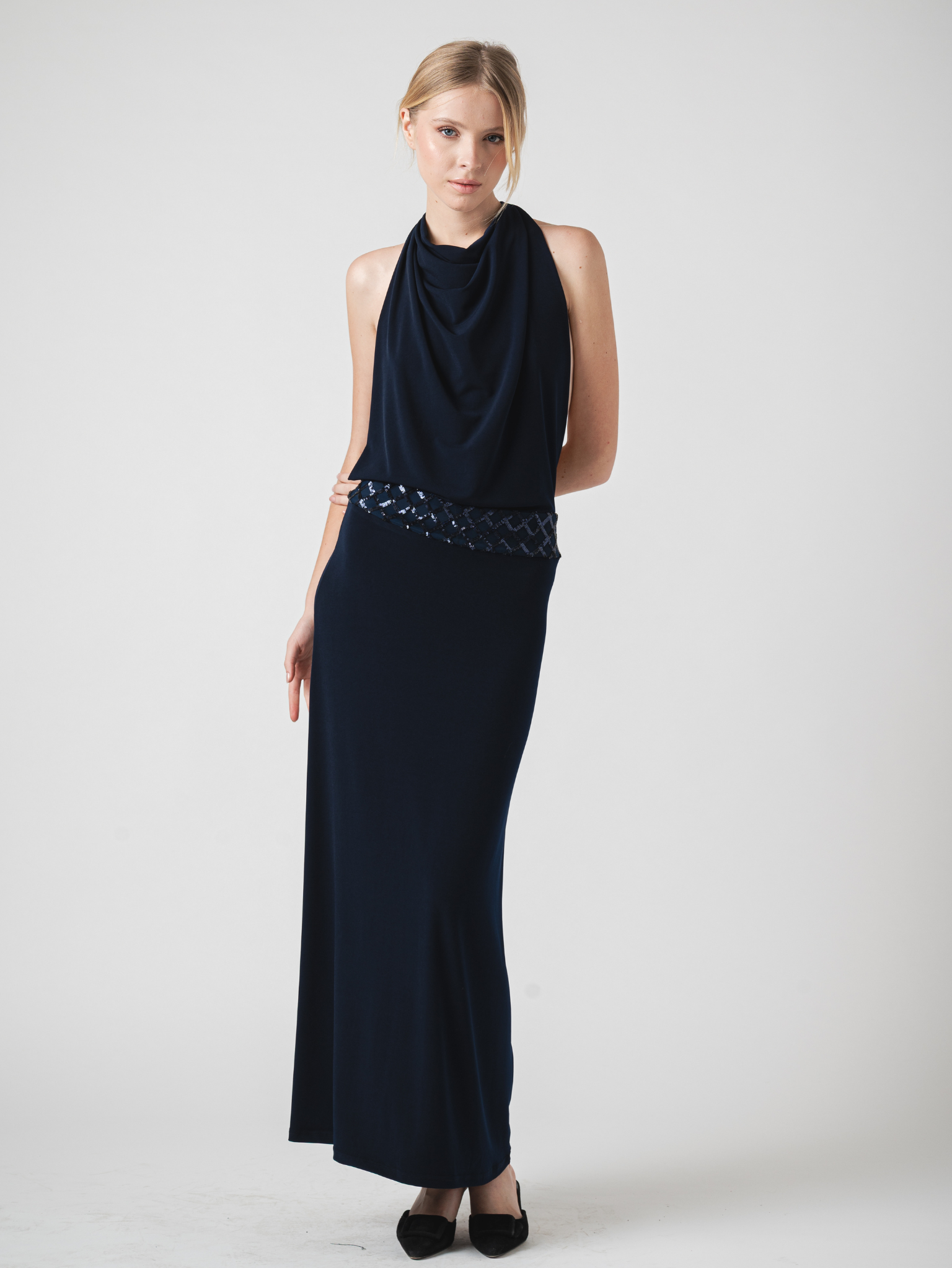 HALO MAXI DRESS - NAVY