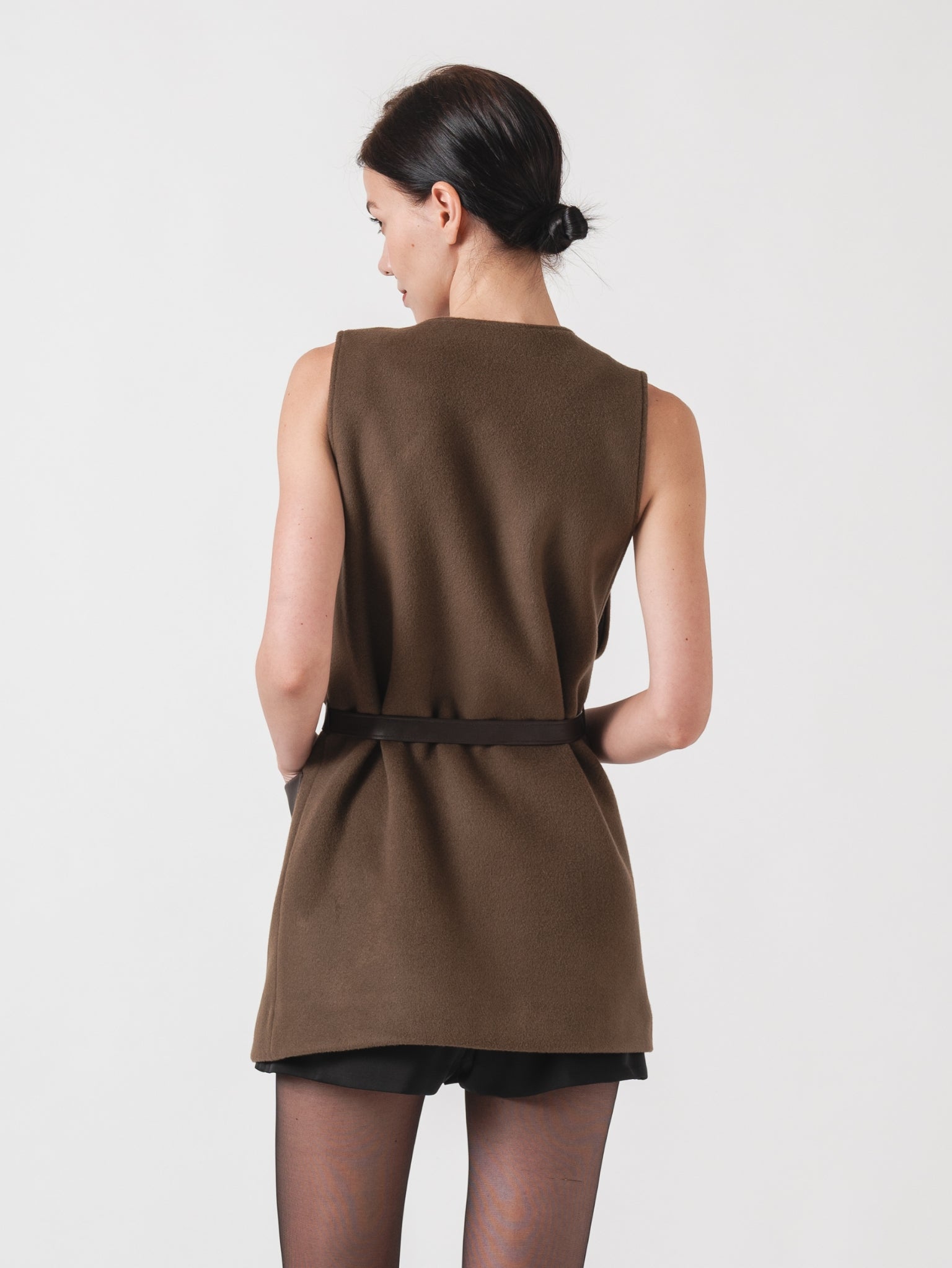 FUSION GILET - BROWN CASHMERE BLEND