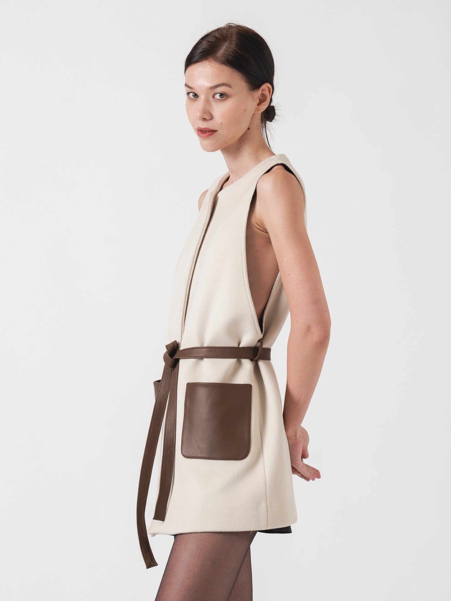 FUSION GILET - OFF WHITE CASHMERE BLEND