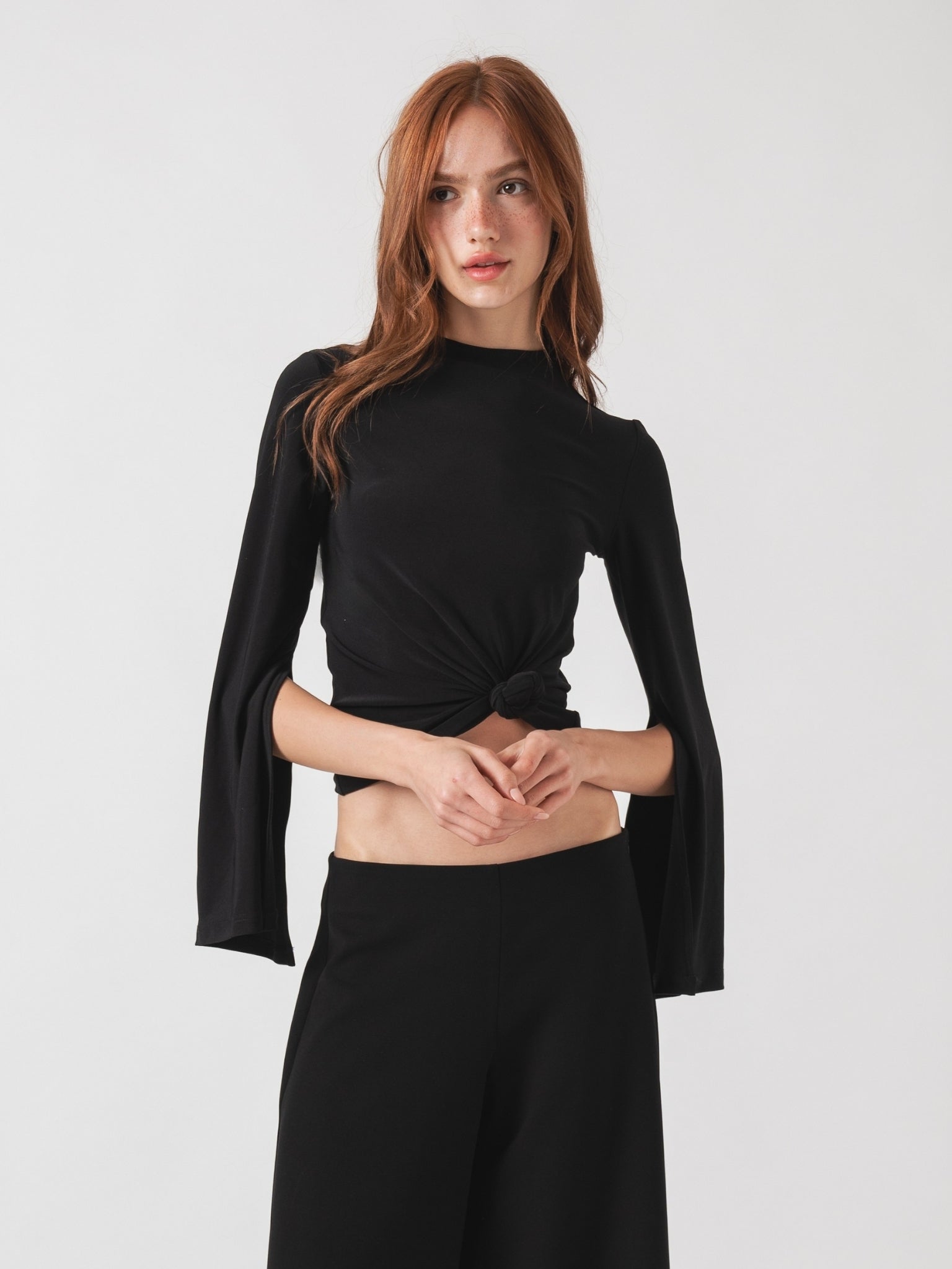 TIDE LONG SLEEVE TOP - BLACK