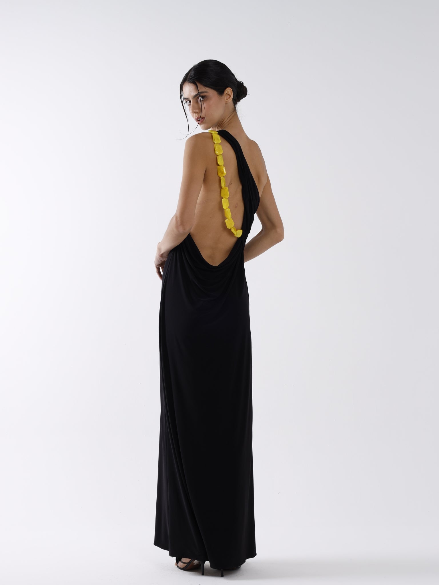 LADYBUG MAXI DRESS - BLACK AND YELLOW