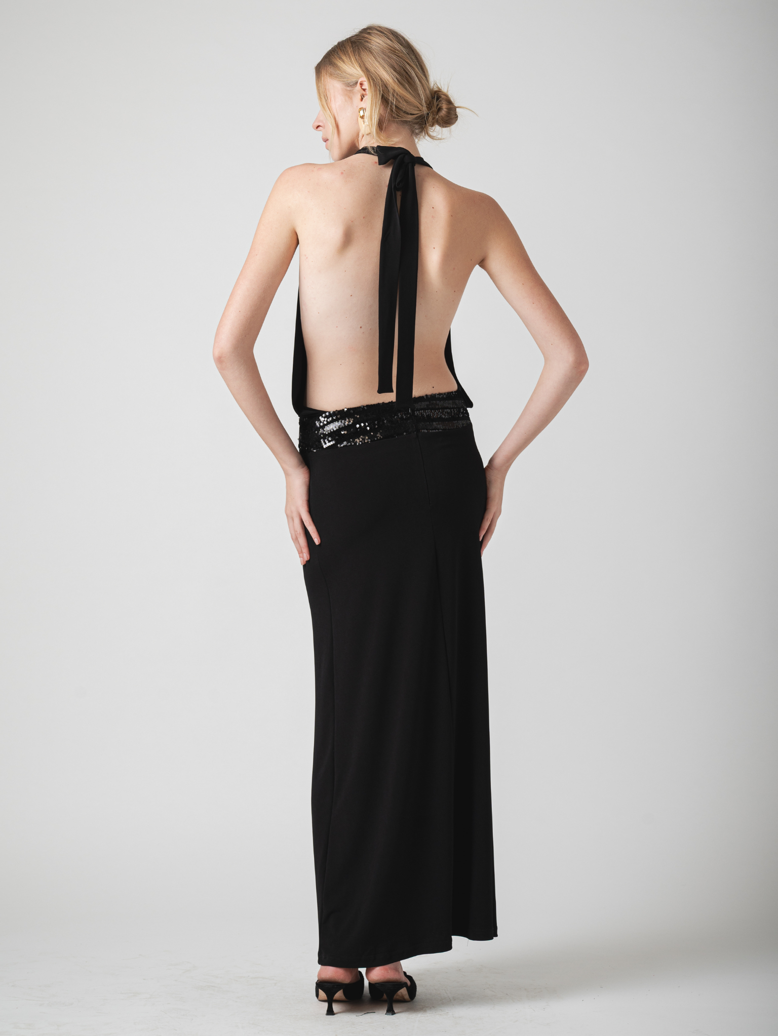 HALO MAXI DRESS - BLACK