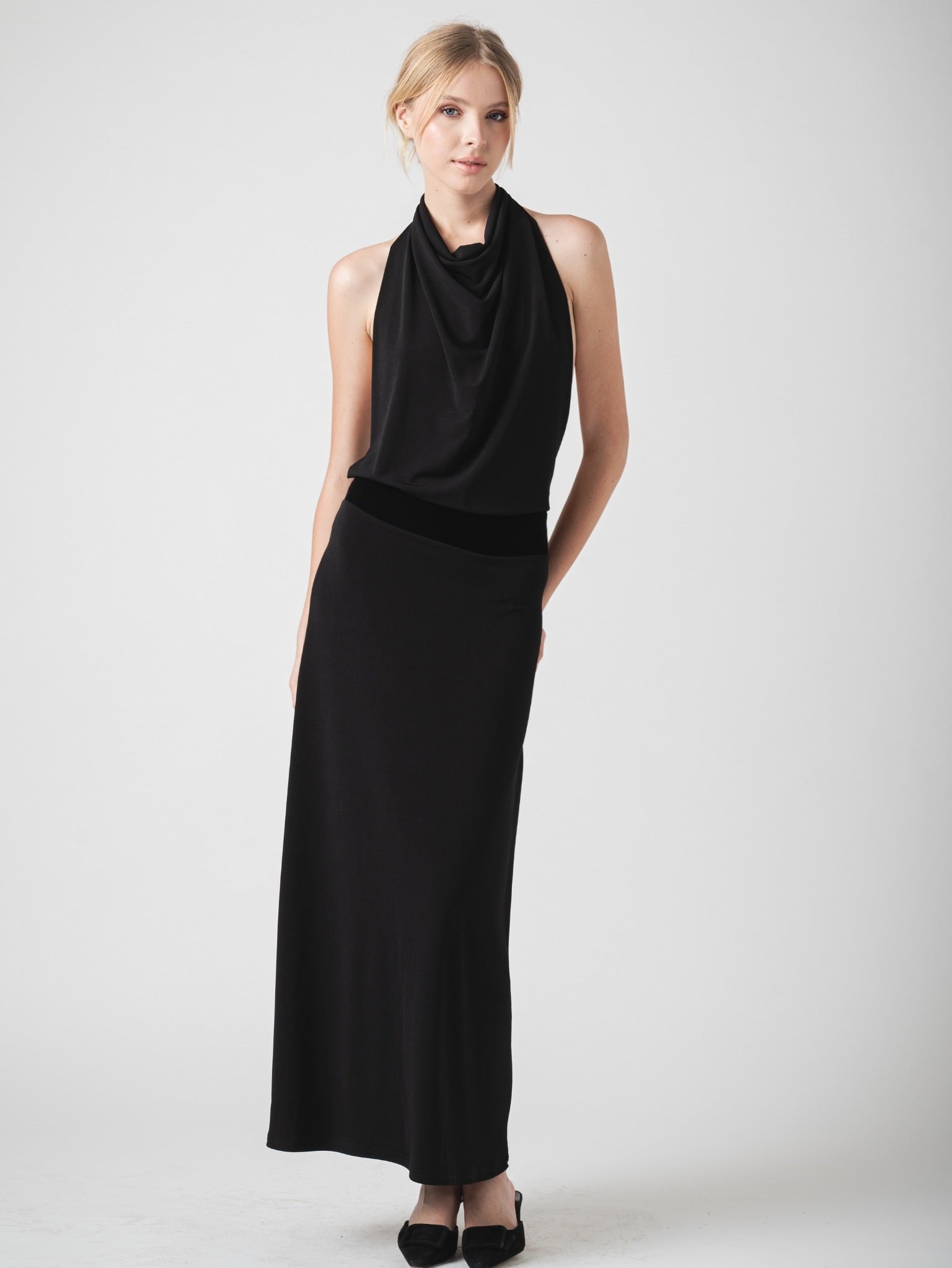HALO MAXI DRESS - BLACK