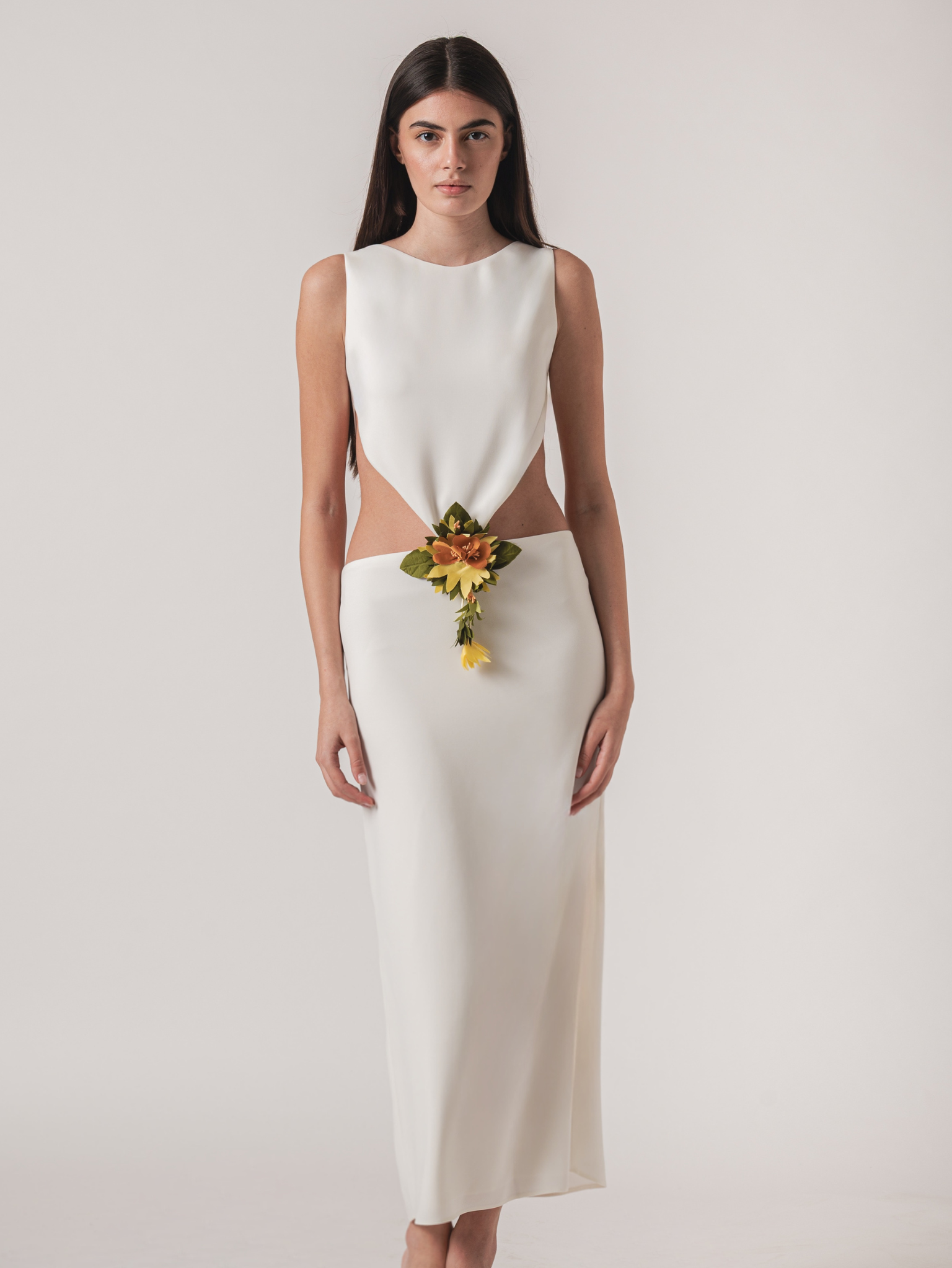 SOFIA MIDI DRESS - OFF WHITE
